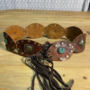 Vintage Bebe Boho Brown Leather Belt